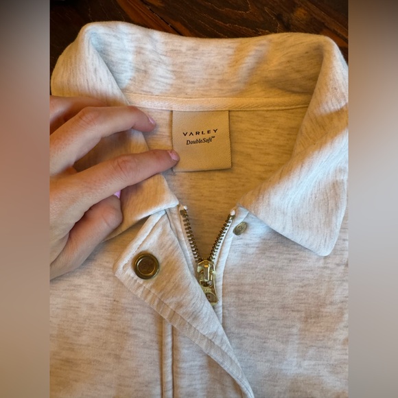 Varley- Double Soft Ivory Snap Down Longsleeve Elizabeth Jacket - Picture 7 of 7